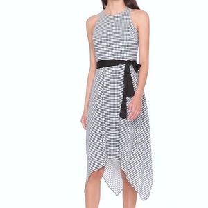 Banana Republic gingham black and white midi dress